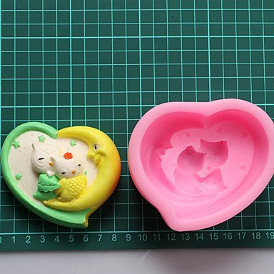 Y&XL&H The Moon And Owl Chocolate Silicone Molds,Cake Molds,Soap Molds,Decoration Tools Bakeware N5