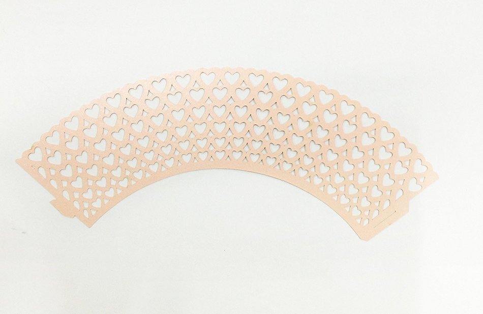HUAL Cupcake Wrappers 50 Filigree Artistic Bake Cake Paper Cups Heart Lace Laser Cut Liner Baking Cup Muffin Case... N9