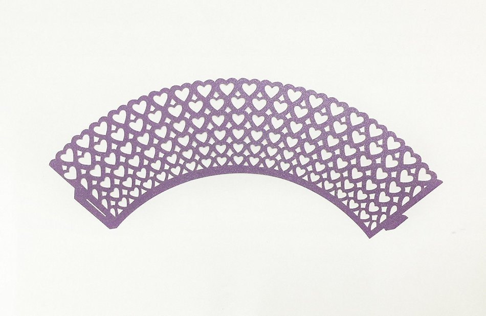 HUAL Cupcake Wrappers 50 Filigree Artistic Bake Cake Paper Cups Heart Lace Laser Cut Liner Baking Cup Muffin Case... N10