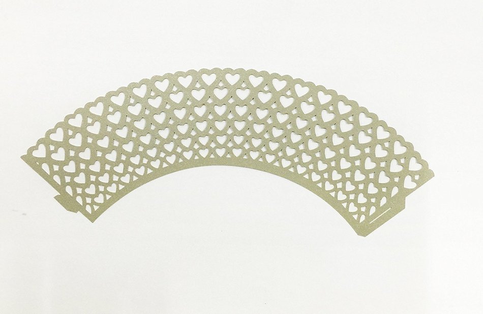 HUAL Cupcake Wrappers 50 Filigree Artistic Bake Cake Paper Cups Heart Lace Laser Cut Liner Baking Cup Muffin Case... N11