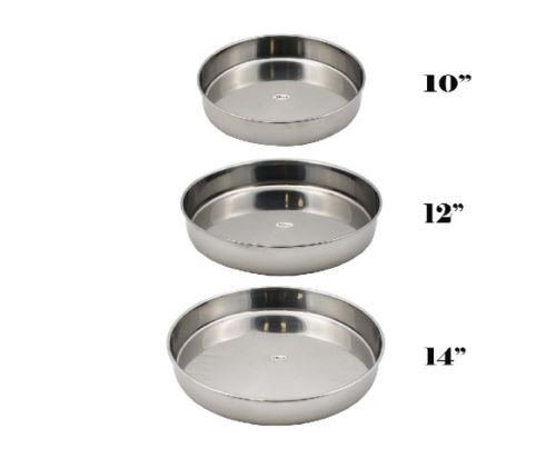 3 PCS Stainless Steel Cake Baking Pan 11/12/14" Round Deep Dish Bakeware