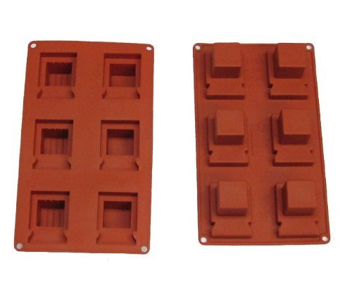 Silicone Mold: Tefillin, 6 Cavities (3 Arm Tefillin, 3 Head Tefillin), Cube of Each Cavity Measuring 1-1/2"