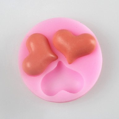 Y&XL&H Three Love Shaped Fondant Cake Chocolate Silicone Mold, Decoration Tools Bakeware N2