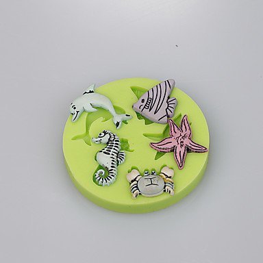 Y&XL&H Sealife Seahorse Shells CupCake Decoration Silicone Fondant Mold Sugarcraft Tools Polymer Clay Chocolate...