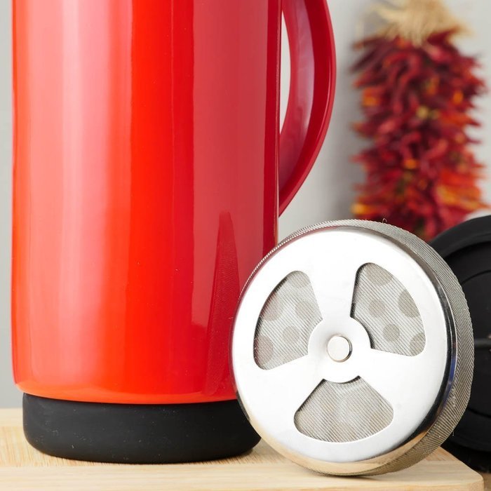 Ceramic French Press Coffee Press + Bonus Wooden Spoon (Carrot, 32 oz) N16