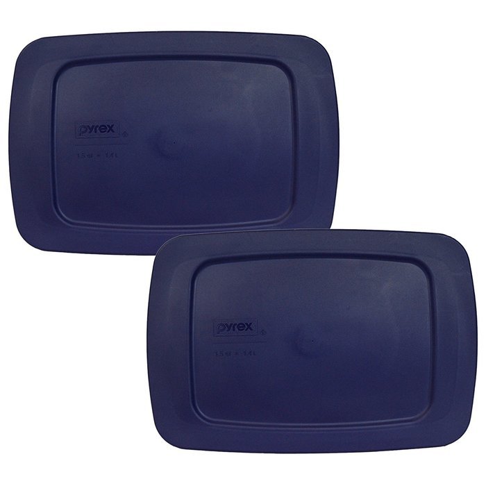 Pyrex Easy Grab - Blue 1.5 Quart Storage Lid Cover for Loaf Dish (2 Pack) N2