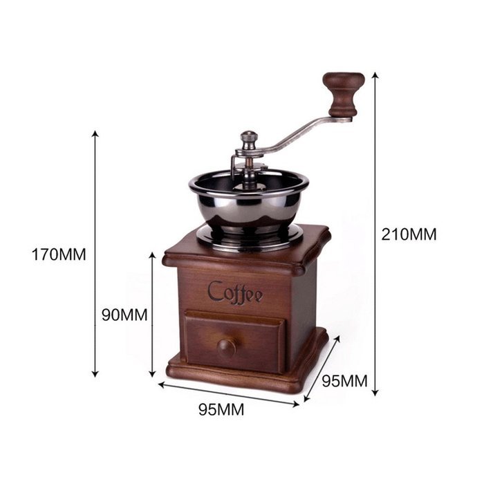 Solid Wood Handmade Coffee Machine, Vintage coffee grinder N5