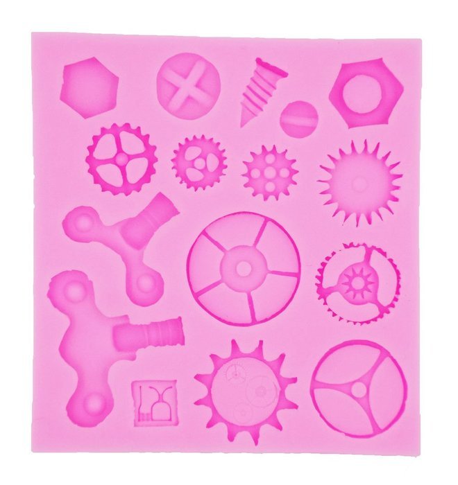 Yunko 3 PCS Gear Screw Shape Steam Punk Silicone Party Fondant Cup Cake Decorating Tools Chocolate Candy Sugar...