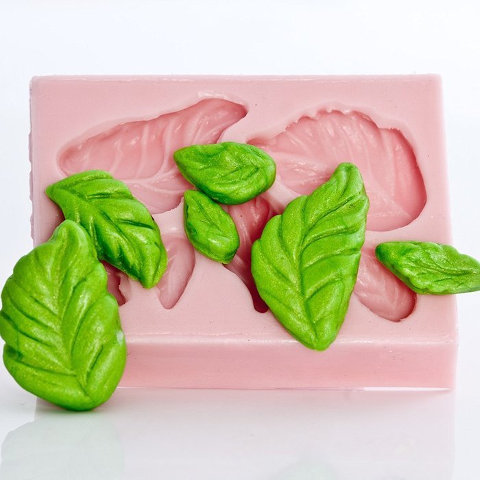 Tiny Rose Leaf Silicone Mold Food Safe Fondant, Gum paste, Resin, Polymer Clay Mold. Flexible silicone mold creates... N3