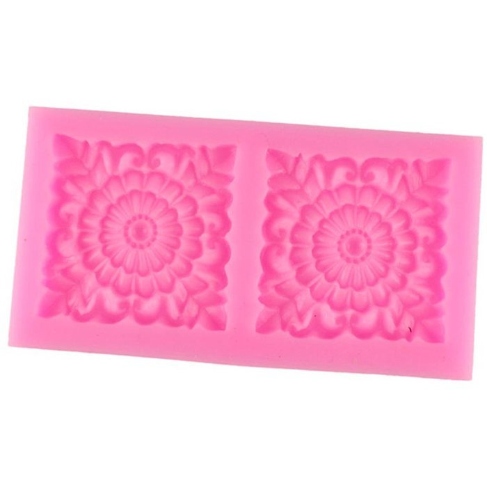 Mujiang Square Flower Silicone Cake Clay Sugar Candy Chocolate Fondant Molds N5
