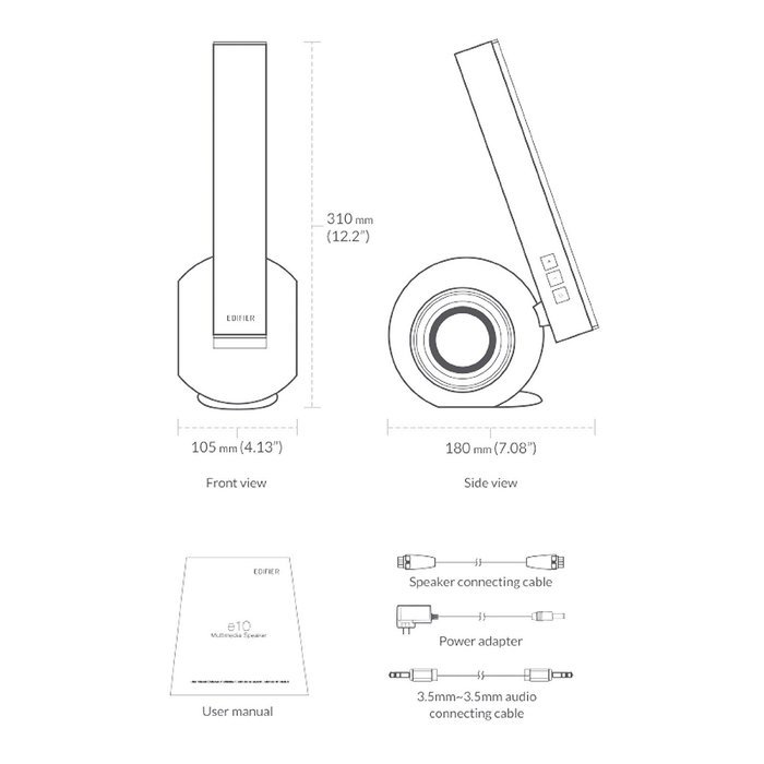 Edifier e10BT Exclaim Bluetooth Speakers with Dual Bass - Wireless Home Speaker System N9