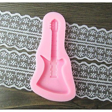 Sher Guitar Fondant Cake Chocolate Resin Clay Candy Silicone Mold,L10.6mW5.3cmH0.9cm