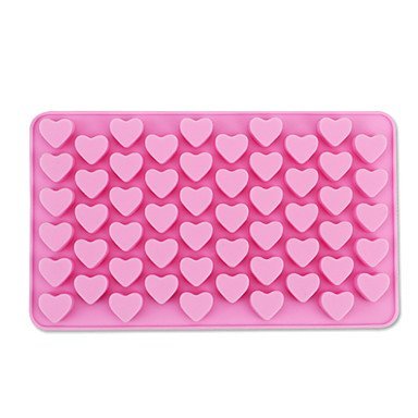 Sher 55 Cavity Heart Shaped Silicone Cake Mold Chocolate Mould (Random Color) N3