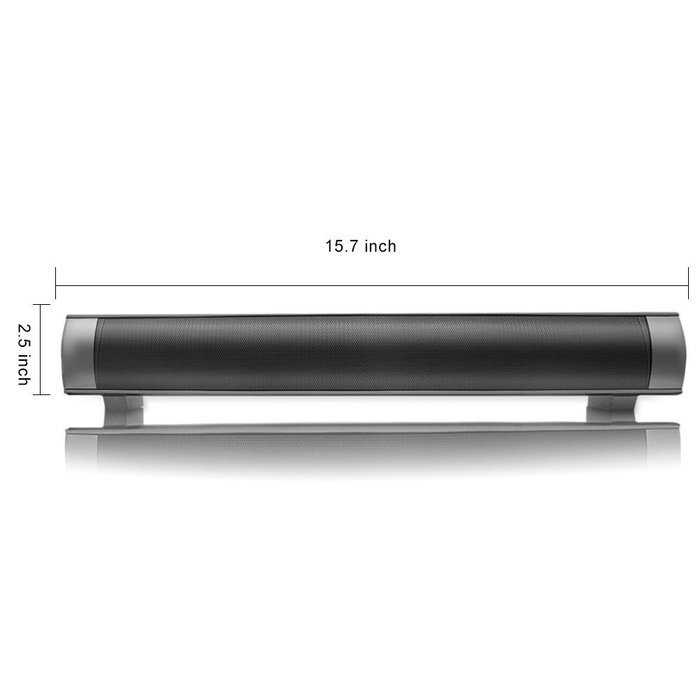 Wireless Sound Bar Bluetooth Speaker, Support TF card, 15.7in (Silver) N7
