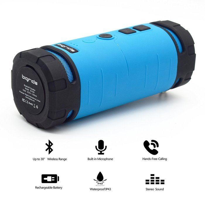 Bigrids Portable Stereo Bluetooth Speakers Perfect for Outdoor Cycling, Hiking and Climbing, Built-in Microphone... N5