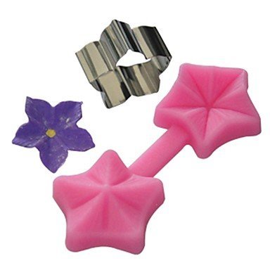Sher FOUR-C Silicone Mold Flower Cupcake Decor Mold Color Pink N2