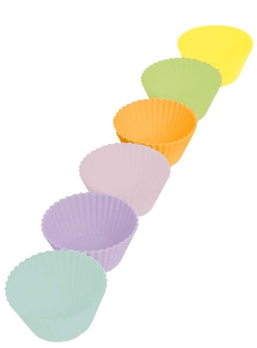 Casabella Boxed Standard Muffin Cup, 3-Inch, Multicolor, Set of 6 N2