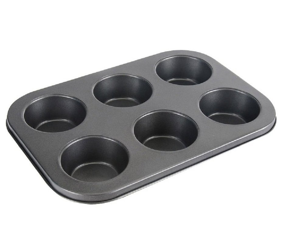 6 Cups Non-Stick Cake Pan, Certified Coating Healthy Living DIY for Home Kitchen and Catering (Round shape)