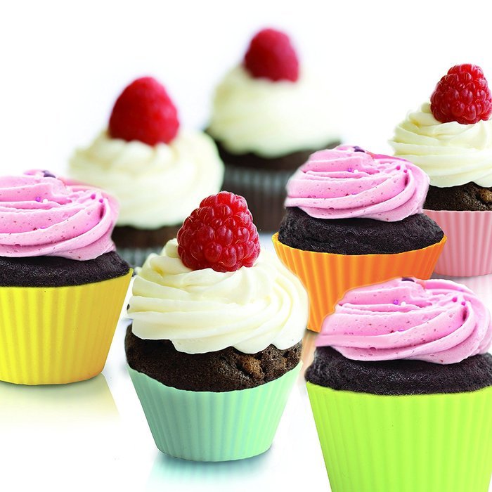 Casabella Boxed Standard Muffin Cup, 3-Inch, Multicolor, Set of 6 N3