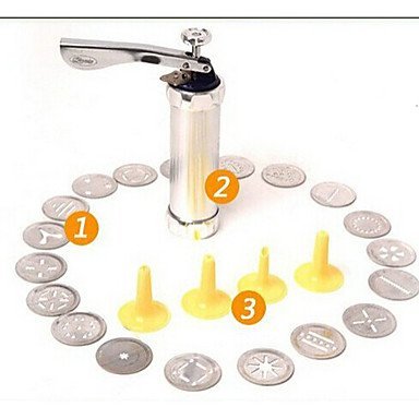 Y&XL&H 24 In 1 Stainless Steel Aluminium Cookie Mould Gun Cake Decorating Tools 20 Mold+4 Pastry Tube N6
