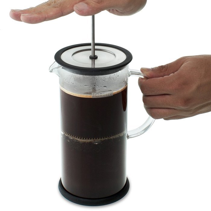 Forlife Cafe Style Glass Coffee/Tea Press 32-Ounce - Black N3