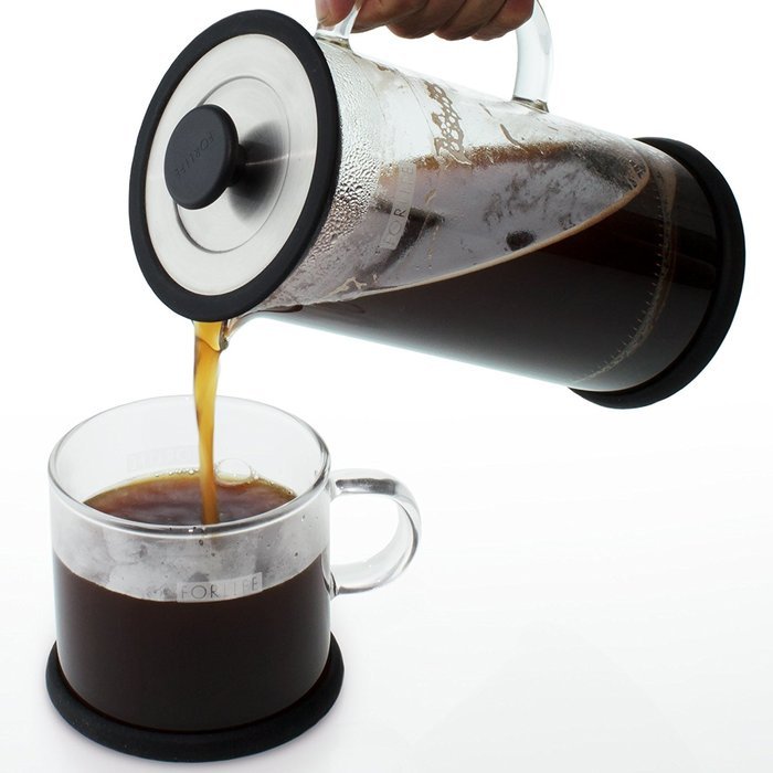 Forlife Cafe Style Glass Coffee/Tea Press 32-Ounce - Black N4