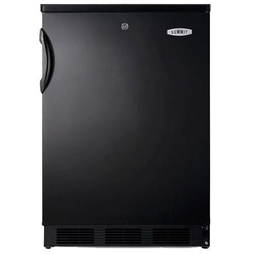 Summit FF7LBLPUB Black Pub Cellar With Glass Shelves Front-Mounted Lock Hidden Evaporator Deep Shelf Capacity... N2