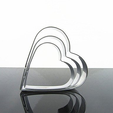 Y&XL&H Three Pieces Love Heart Shape Cookie Cutter Set, Stainless Steel