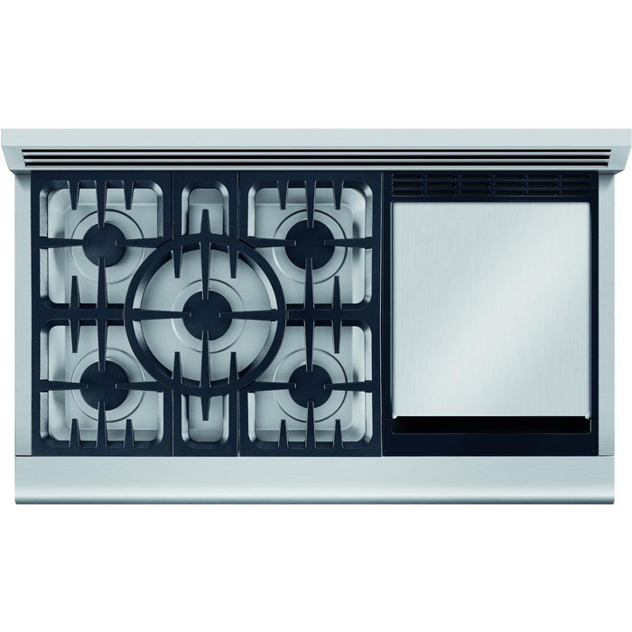 DCS RGV485GDN Professional 48" Stainless Steel Gas Slide-In Sealed Burner Double Oven Range - Convection N2