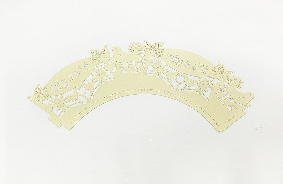 HUAL Cupcake Wrappers 50 Filigree Artistic Bake Cake Paper Cups it's a girl Lace Laser Cut Liner Baking Cup Muffin... N4