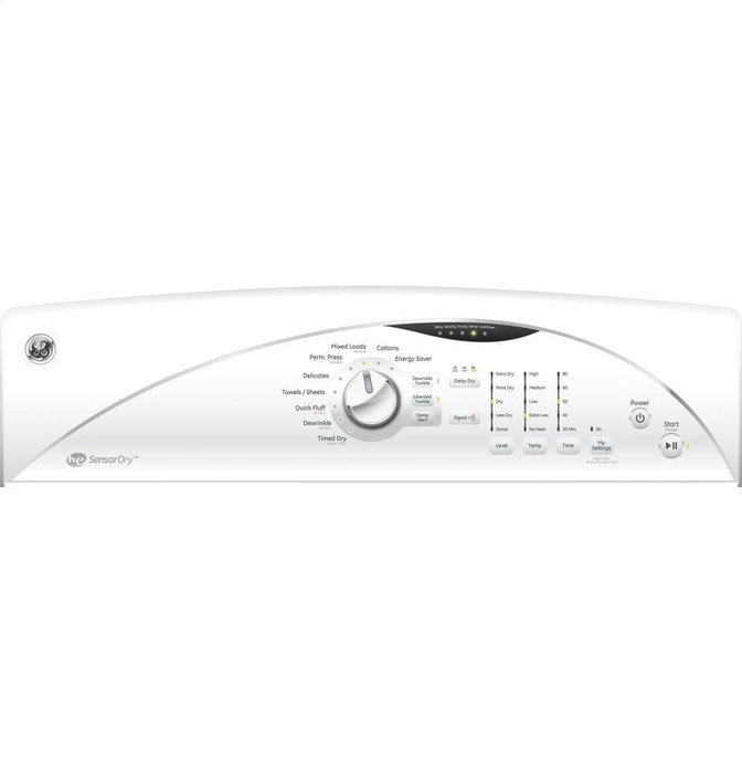 GE GTDP520EDWW 7.0 Cu. Ft. White Electric Dryer N2