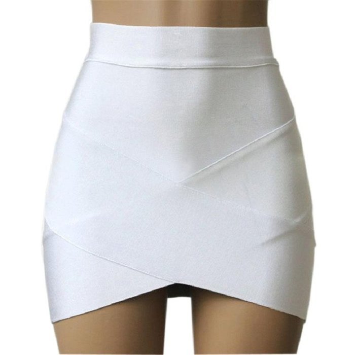 Phoneix Womens Candy Color Stretch Tight Office Lady Pleated Mini Skirt N4