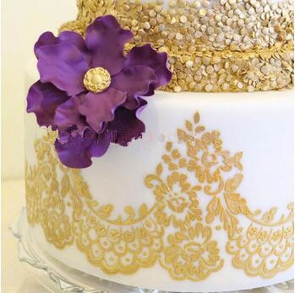 Wedding Large Fondant Cake Decorating Tool Silicone Mold Flower Lace Mat Border Cookie Cutter Cupcake Molde De...