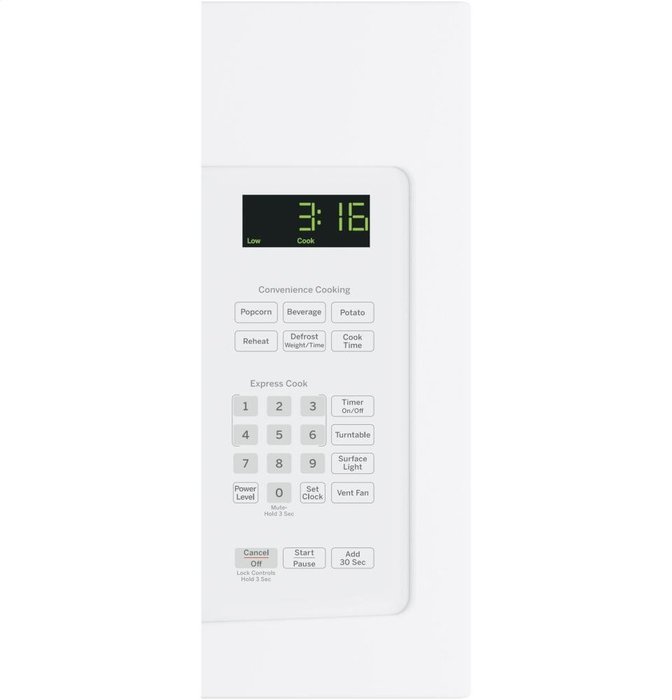 GE JVM3162DJWW 1.6 Cu. Ft. White Over-the-Range Microwave
