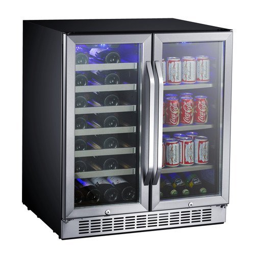 EdgeStar 30-Inch Built-In Wine and Beverage Cooler with French Doors N4