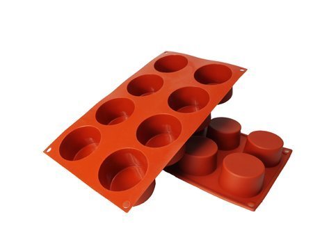 NY Cake Silicone Baking Mold- Cylinder 8 Cavities.