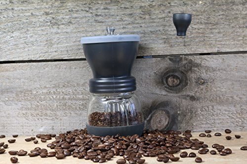 #1 Best Professional Ceramic Manual Coffee Grinder, Stainless Steel Build, 100g Capacity Glass Jar Consistency... N2