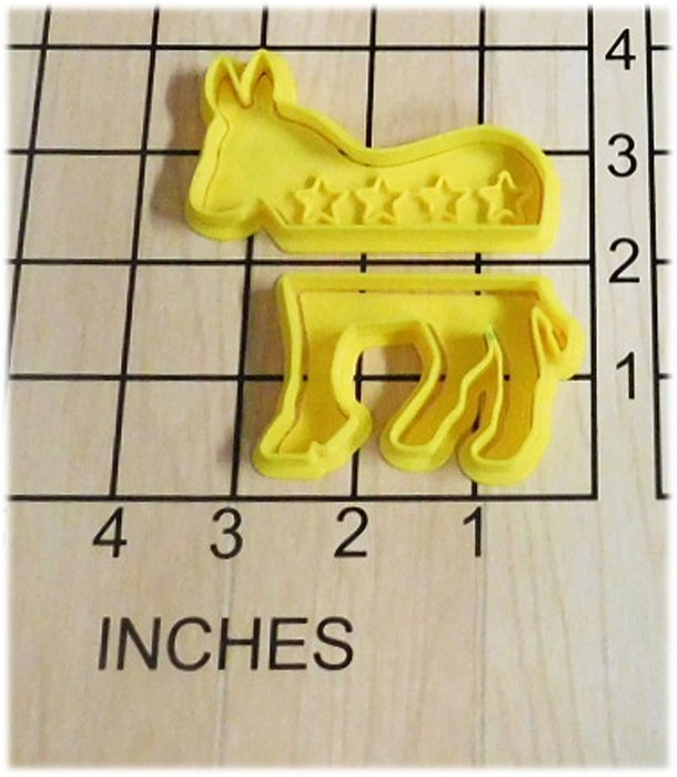 Democrat Election Logo Donkey Shaped Fondant Cookie Cutter and Stamp #1031 N2