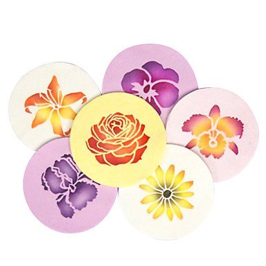 Sher FOUR-C Cup Cake Stencil Candy And Coffee Decorating Tools Color White N2