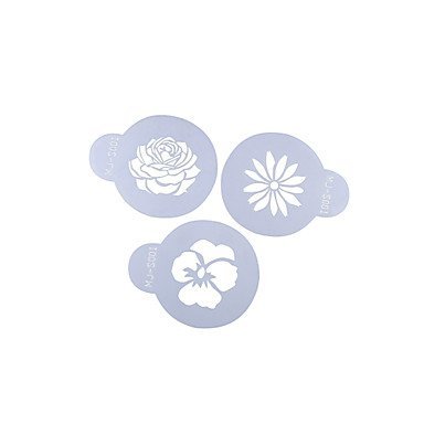 Sher FOUR-C Cup Cake Stencil Candy And Coffee Decorating Tools Color White N3