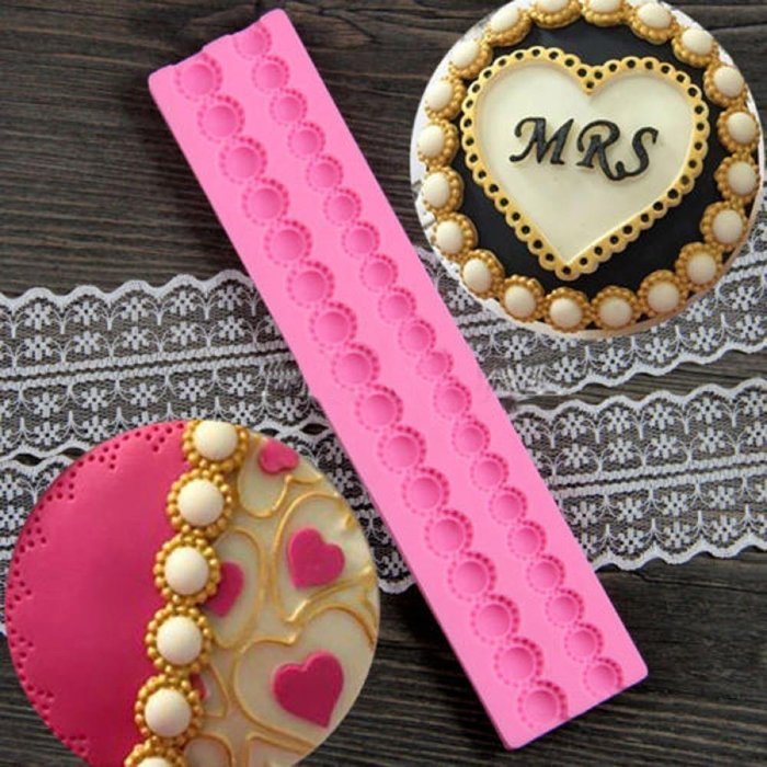 Genenic Decoration Fondant Cake Baking Tools Bead Chain Silicone Mould Mold N2