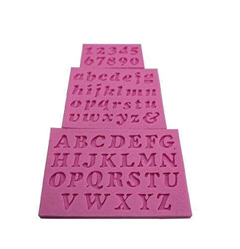 Topone 3pcs/set Mini Letter&Number Silicone Handmade Fondant Cake Decorating DIY Mould Mold