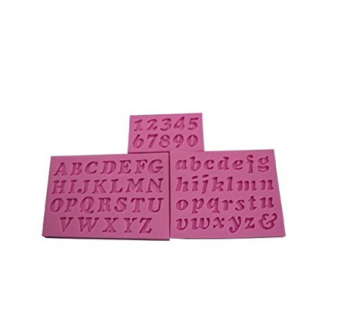 Topone 3pcs/set Mini Letter&Number Silicone Handmade Fondant Cake Decorating DIY Mould Mold N2