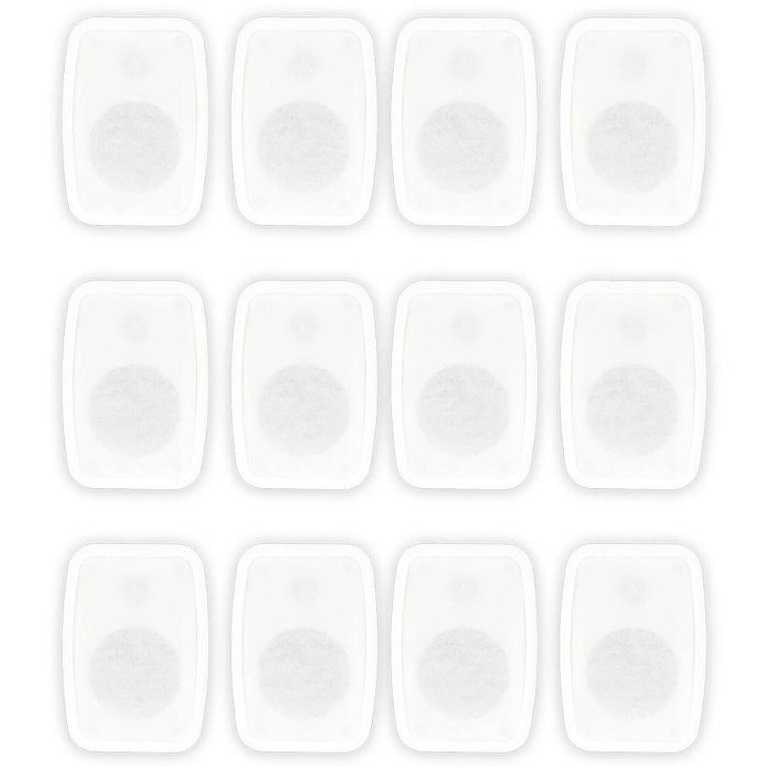 Theater Solutions TS4ODW Indoor or Outdoor Speakers Weatherproof Mountable White 6 Pair Pack N2
