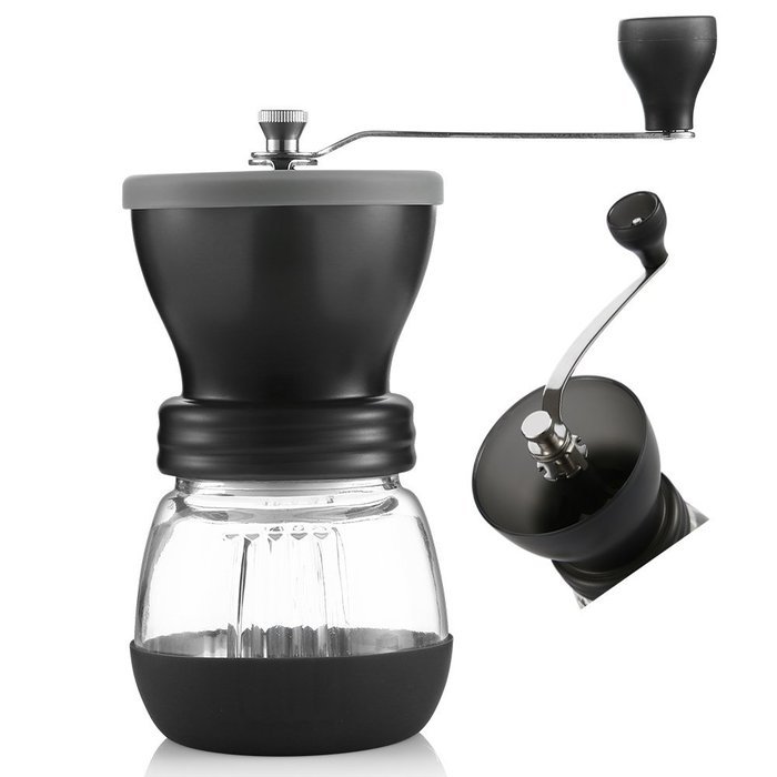 Mindkoo Manual Coffee Grinders Ceramic Burr Hand Crank Grinding Mill (Grey) N6