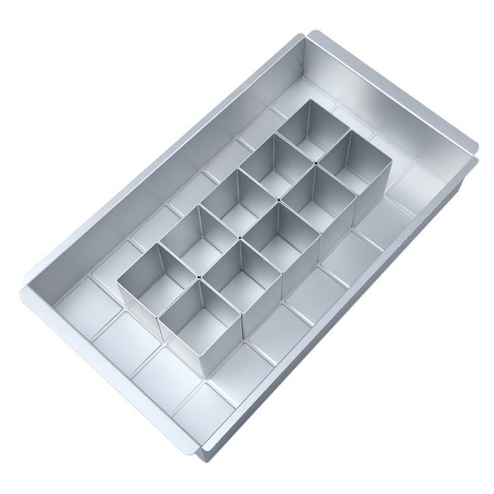JVR&reg; KC10 Aluminum Alloy Alphabet Numbers Letters Cake Pan Jello Mold Baking Pan with 12pcs Squares to Make DIY... N2
