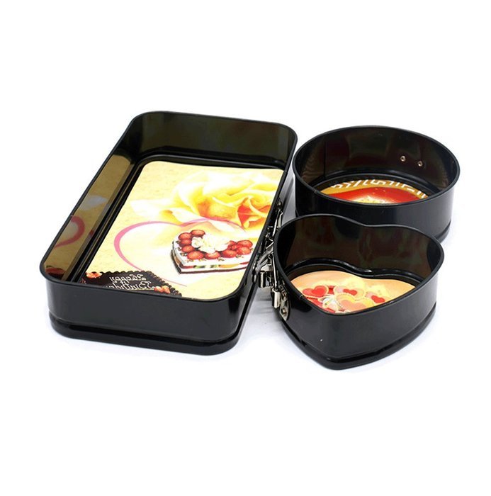 Meleg Otthon 1 Set Heart-shaped/Square/Round Cake Mould Bakeware Carbon Steel Cake Baking Bakeware Mould cake... N11