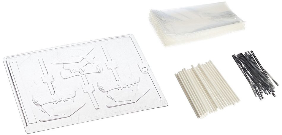 Cybrtrayd 45St50-M069 Cap & Diploma Lolly Chocolate Candy Mold with 50 Cybrtrayd 4.5" Lollipop Sticks