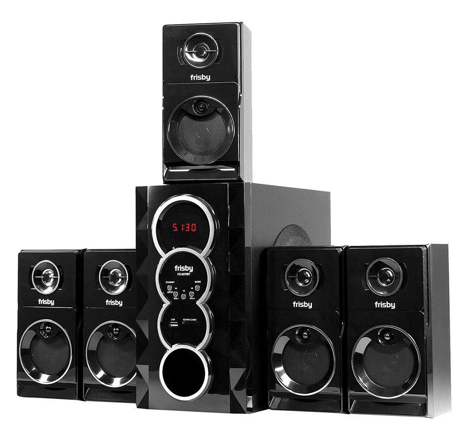 Frisby FS-5070BT 5.1 Surround Sound Home Theater Speakers System with Bluetooth USB/SD and Remote N6