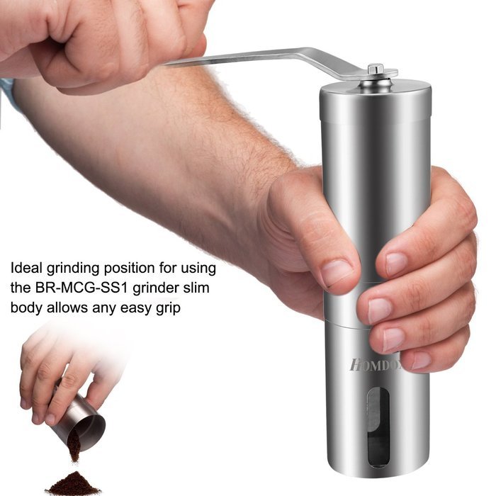 Homdox Manual Coffee Bean Grinder , Stainless Steel N3